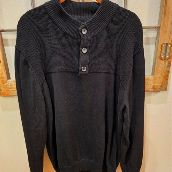 Men's Club Room Black Ribbed Sweater, Size XL (Lightly Used) - Picture 1 of 4